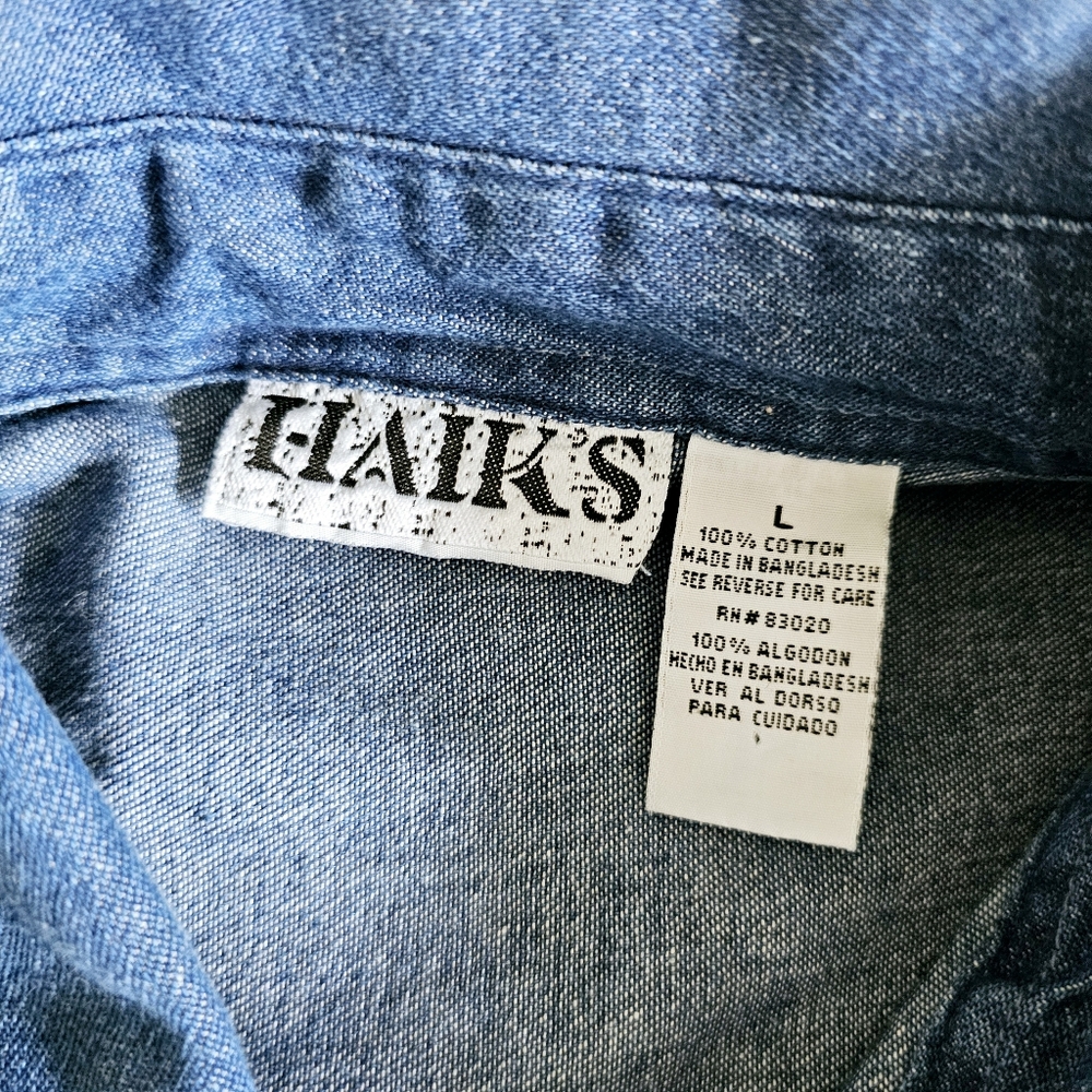 Vintage Haiks crazy cats denim blouse size L embroidered embellished - Picture 15 of 16